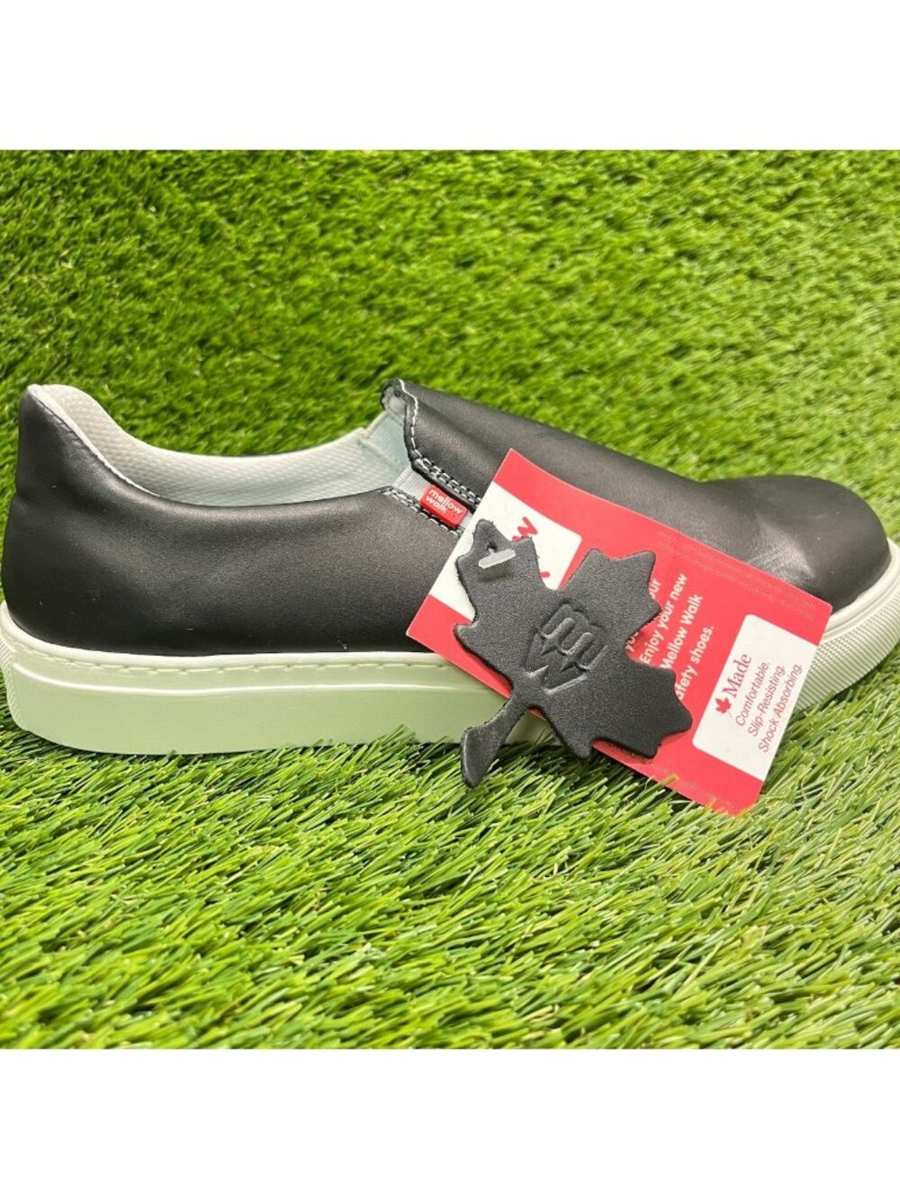 Mellow Walk Jessica Womens Size 9 Black Steel Toe Safety Work Slip-On Shoes